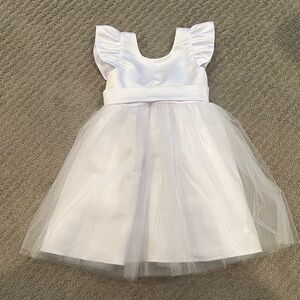 Charming White Dress with Ruffled Sleeves